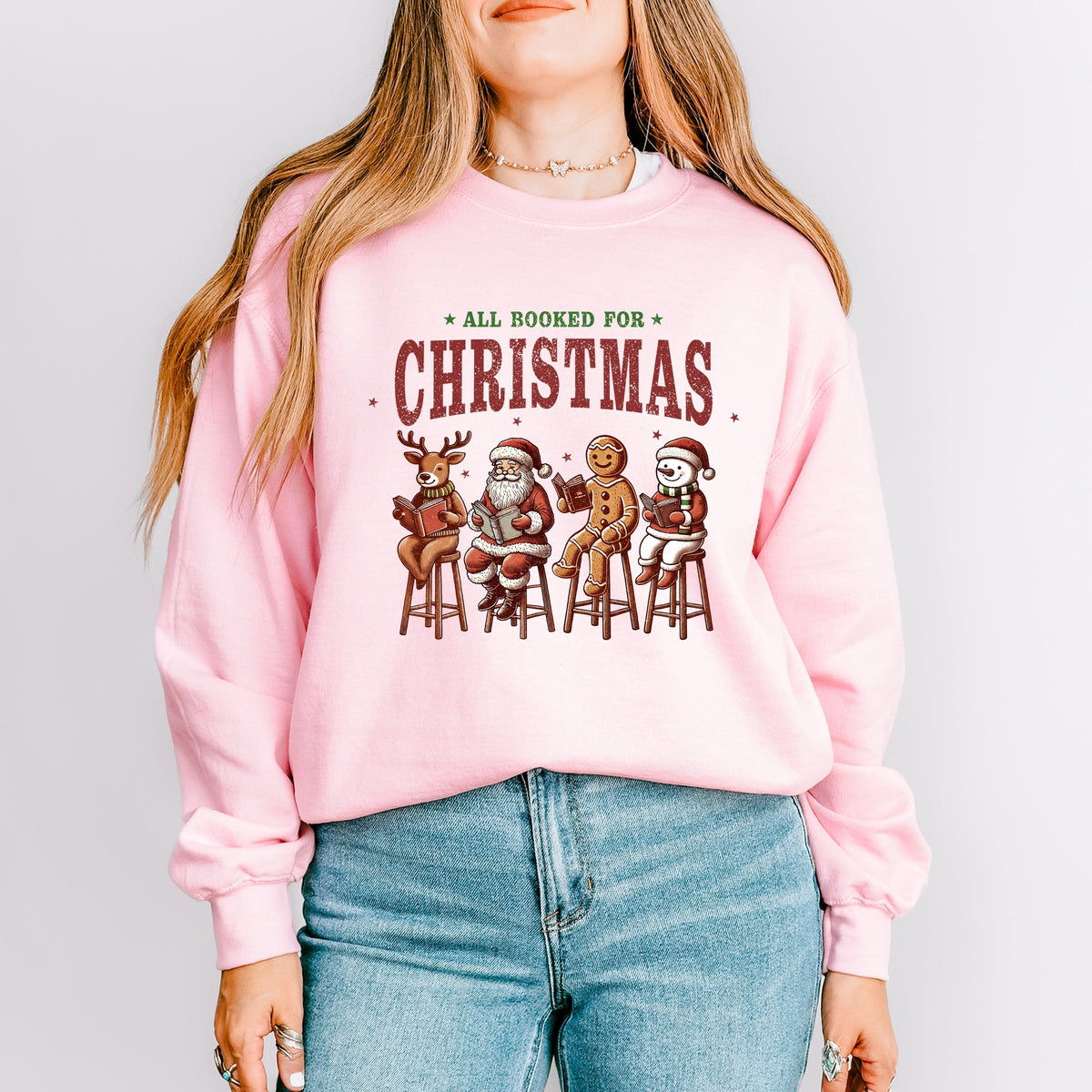 Booked For Christmas Stool - Women's Graphic Sweatshirt