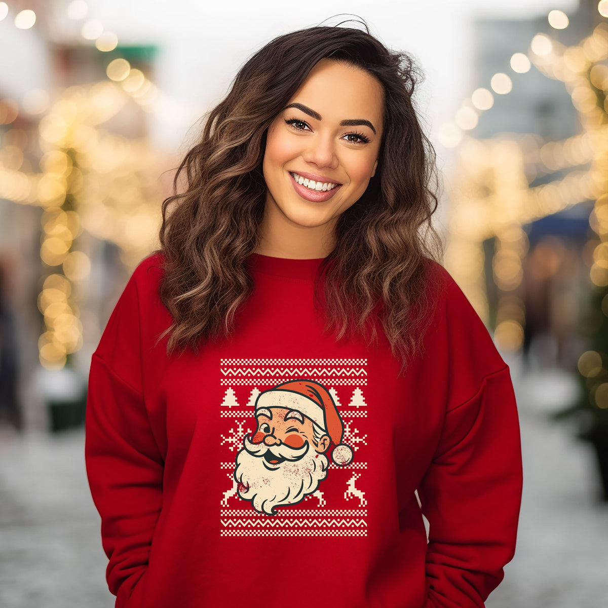 Ugly Sweater Santa Face - Women's Sweatshirt
