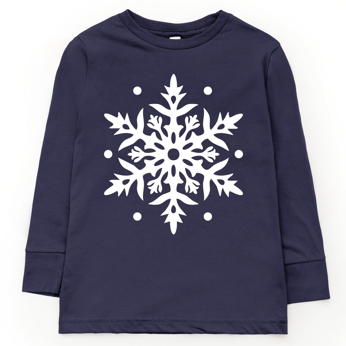 White Snowflake - Youth Long Sleeve Graphic T-Shirt