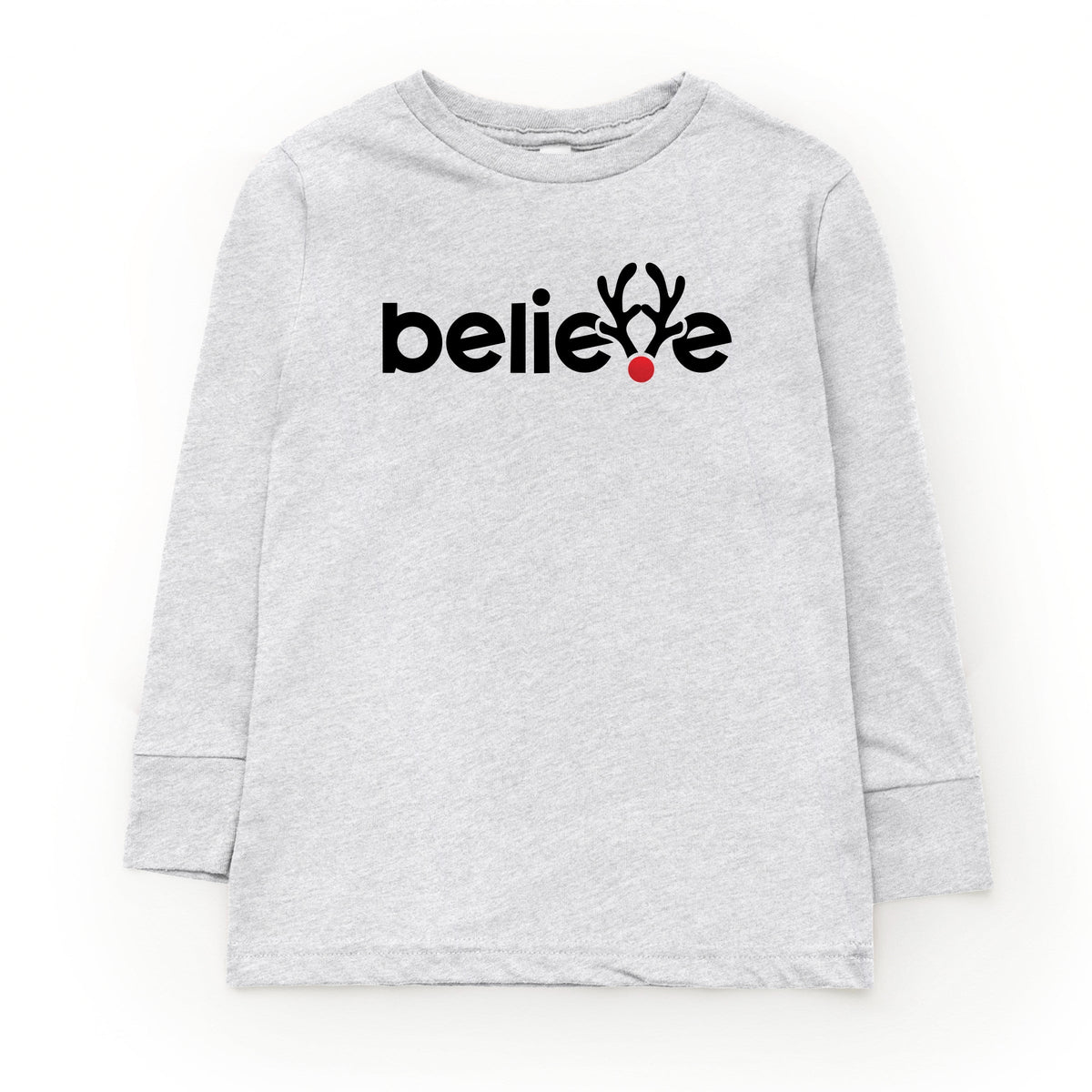 Believe Reindeer Antlers - Youth Long Sleeve Tee
