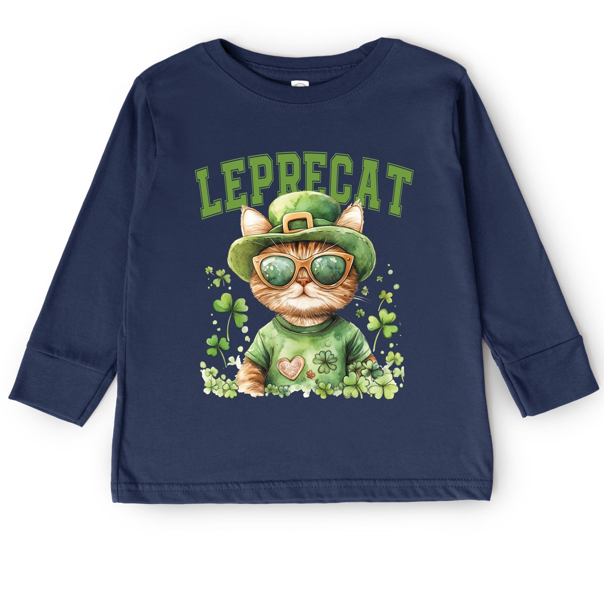 Leprecat Watercolor Cat - Toddler Long Sleeve Graphic Tee