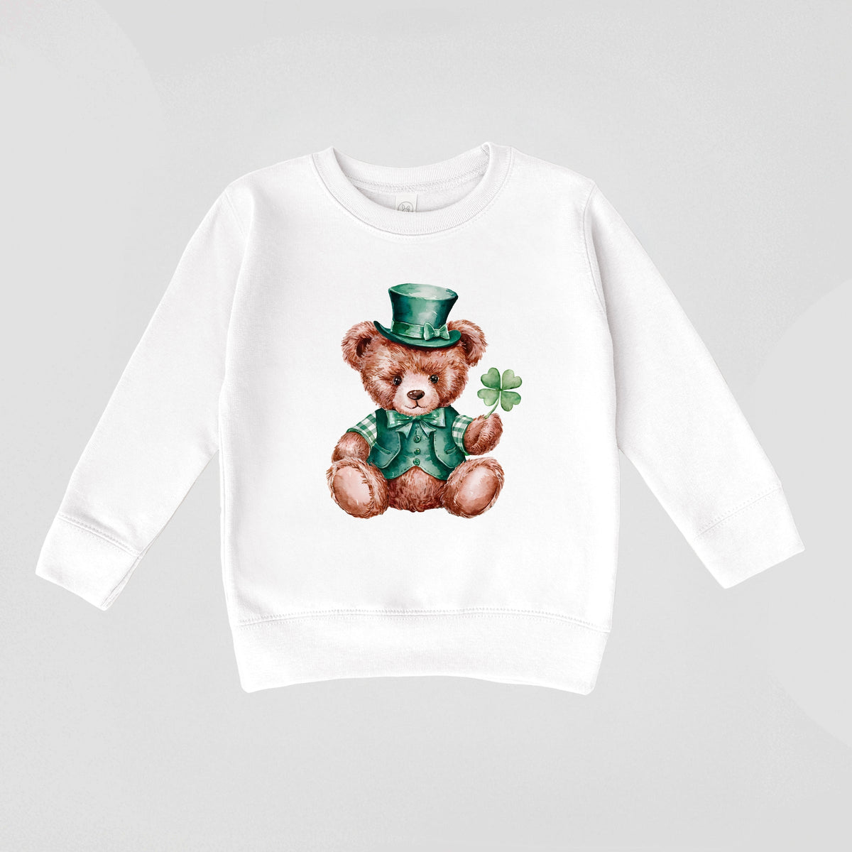 St. Patrick's Bear Clover - Toddler Graphic Sweatshirt