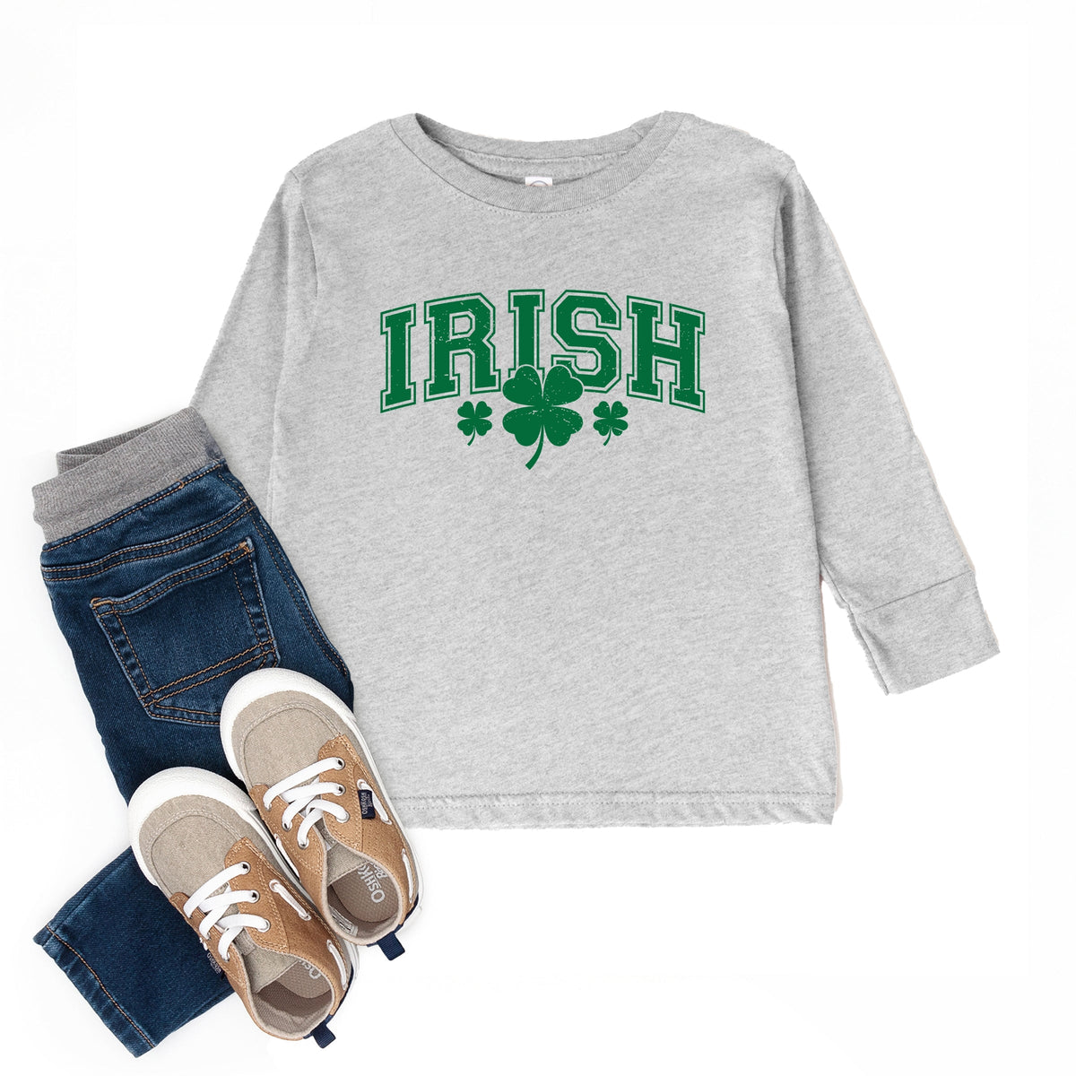 Irish Varsity Outline Arched - Toddler Long Sleeve Graphic Tee