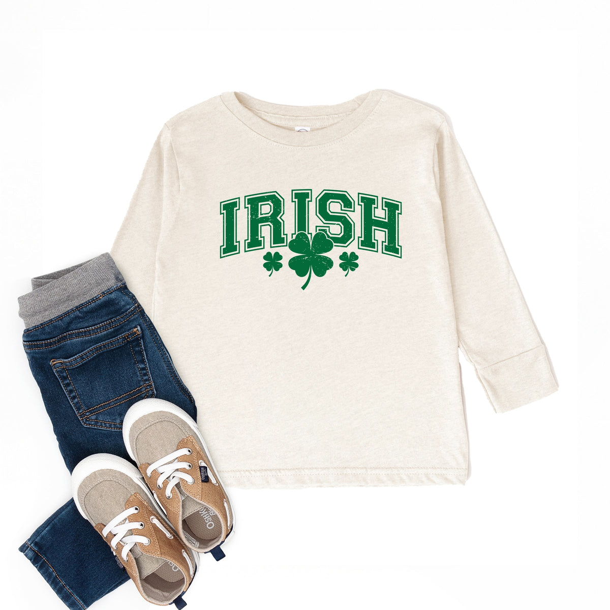Irish Varsity Outline Arched - Toddler Long Sleeve Graphic Tee
