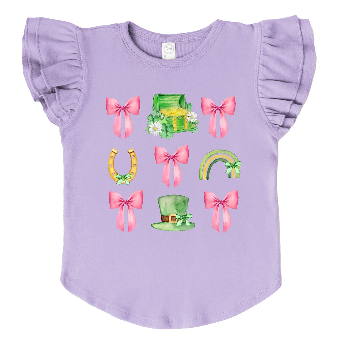 Leprechaun Chart Coquette - Flutter Sleeve Graphic T-Shirt