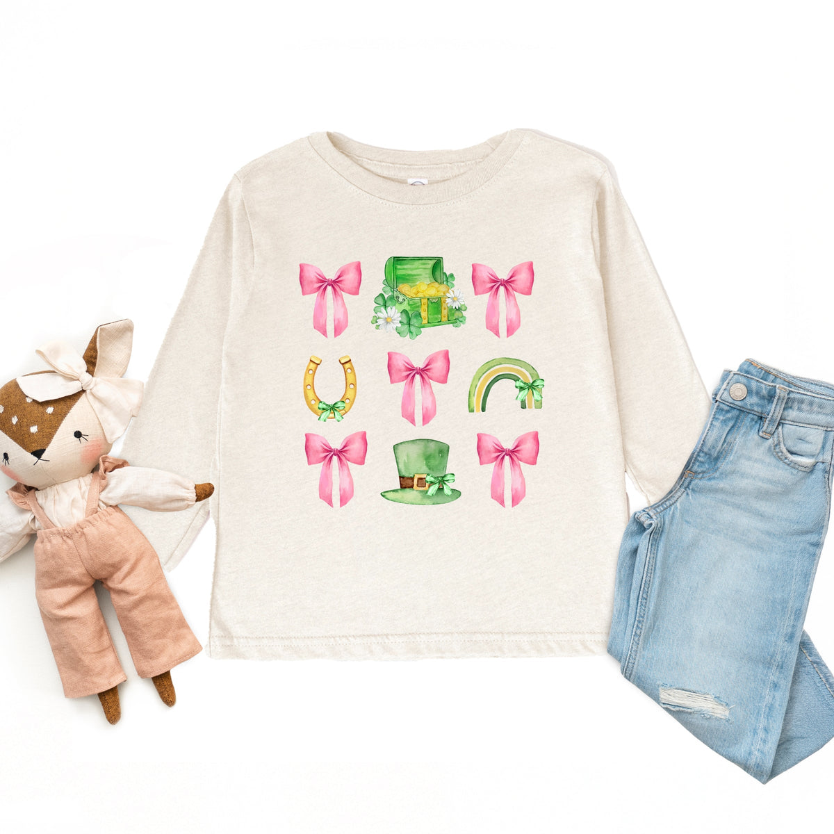 Leprechaun Chart Coquette - Toddler Long Sleeve Graphic Tee