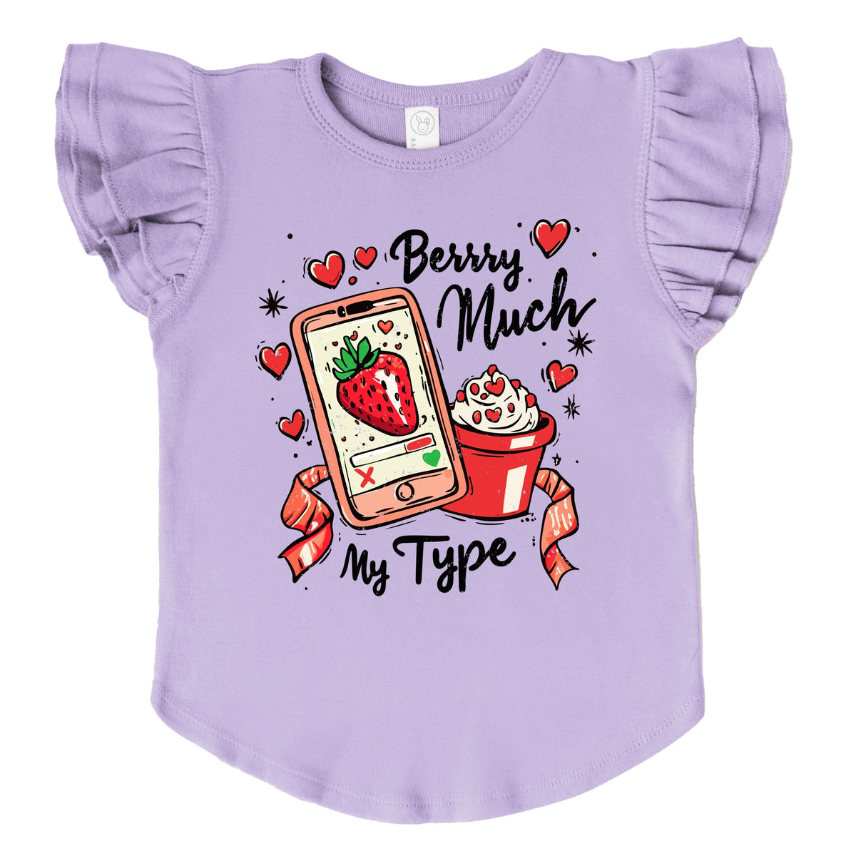 Berry Much My Type Strawberry - Flutter Sleeve Graphic T-Shirt