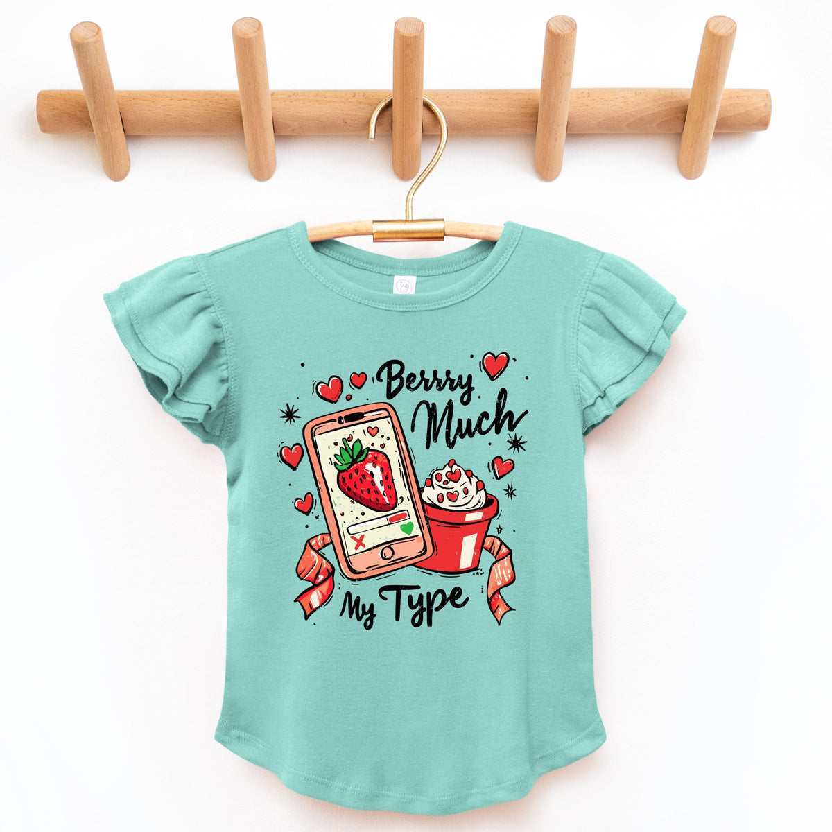 Berry Much My Type Strawberry - Flutter Sleeve Graphic T-Shirt