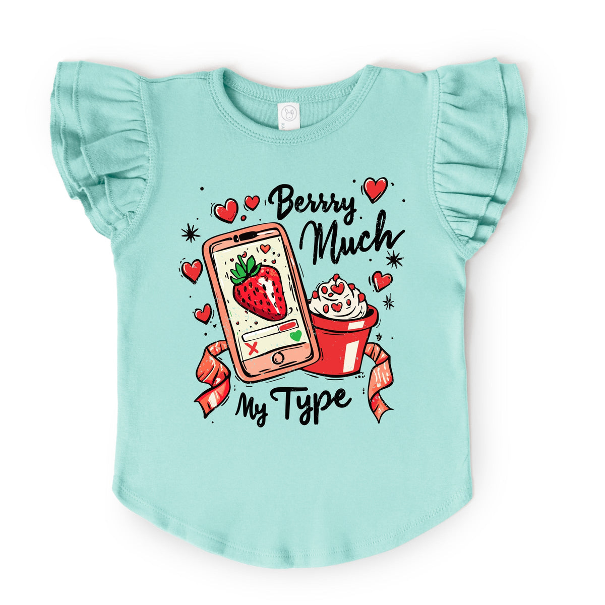 Berry Much My Type Strawberry - Flutter Sleeve Graphic T-Shirt
