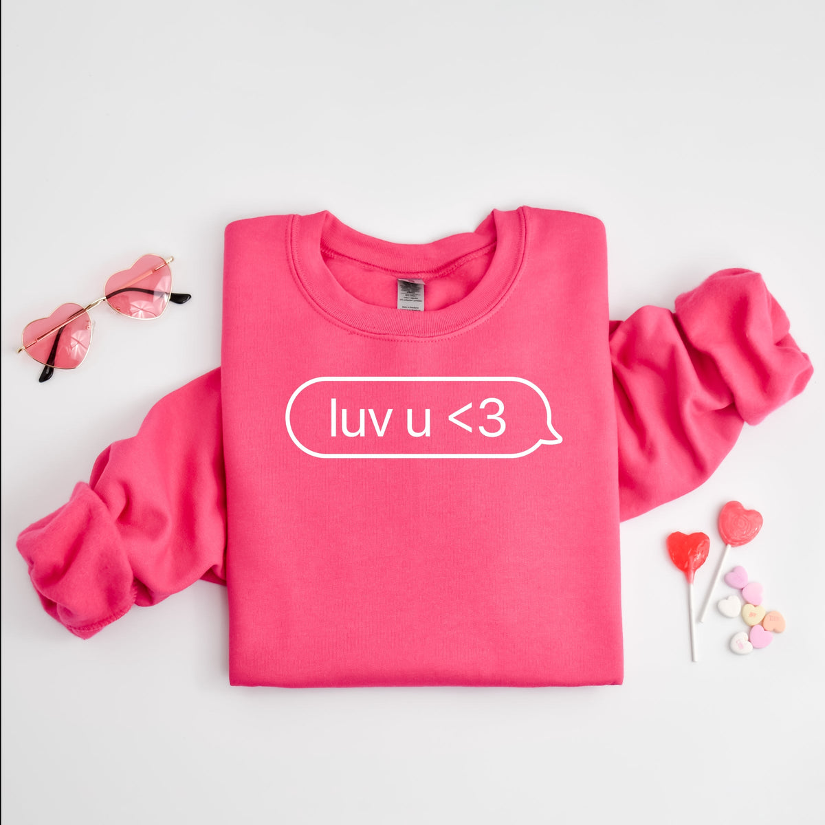 Luv U Text Message - Women's Graphic Sweatshirt