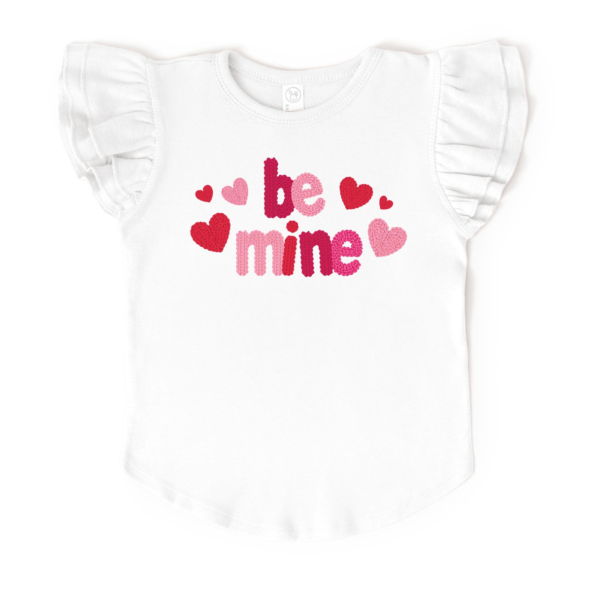 Be Mine Knit Print - Flutter Sleeve Graphic T-Shirt