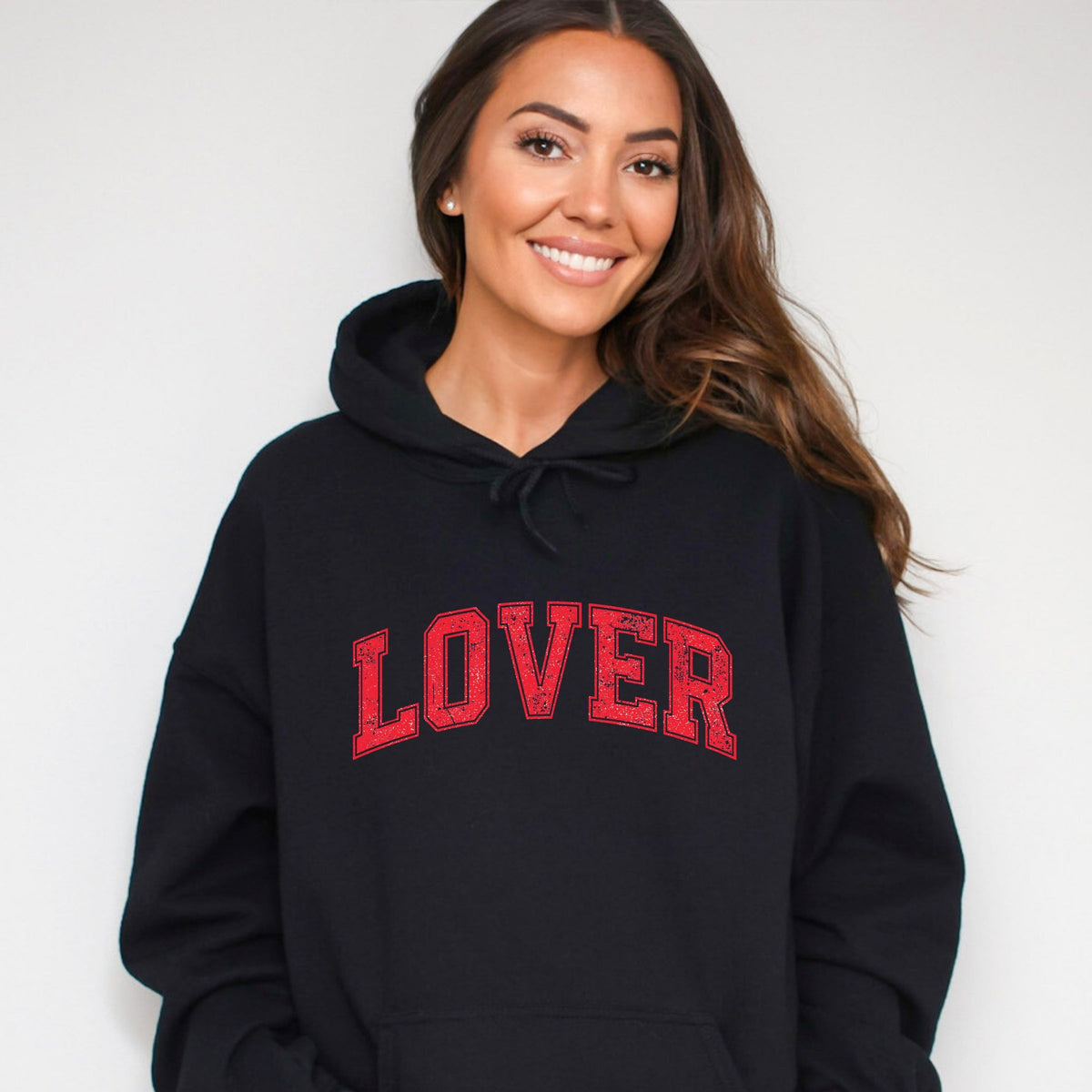 Lover Varsity Arched Distressed - Women's Graphic Hoodie