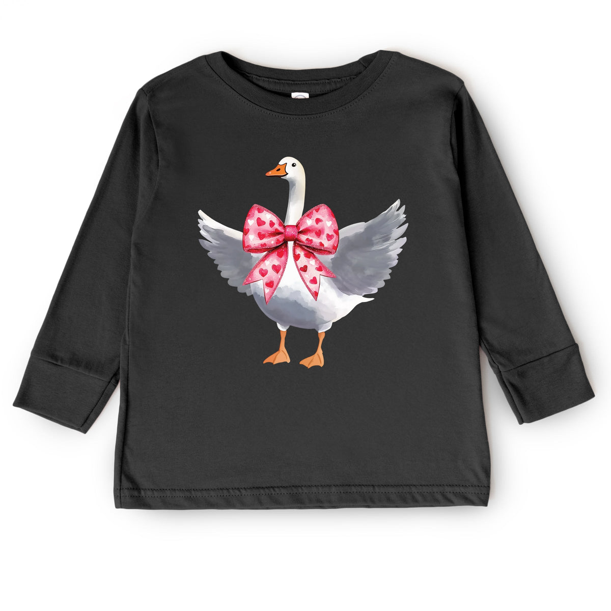Valentine Goose Coquette - Toddler Long Sleeve Graphic Tee