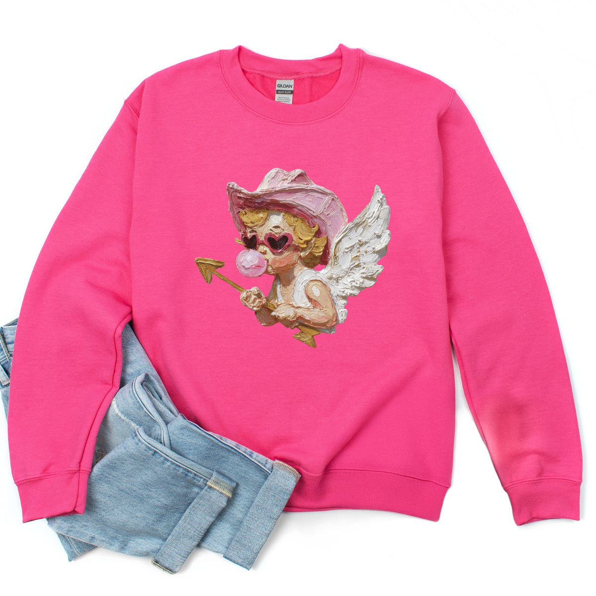Cupid Heart Eyes Paint - Women's Graphic Sweatshirt