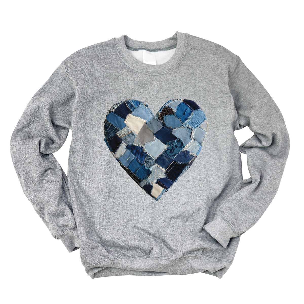 Demin Heart Print - Women's Graphic Sweatshirt