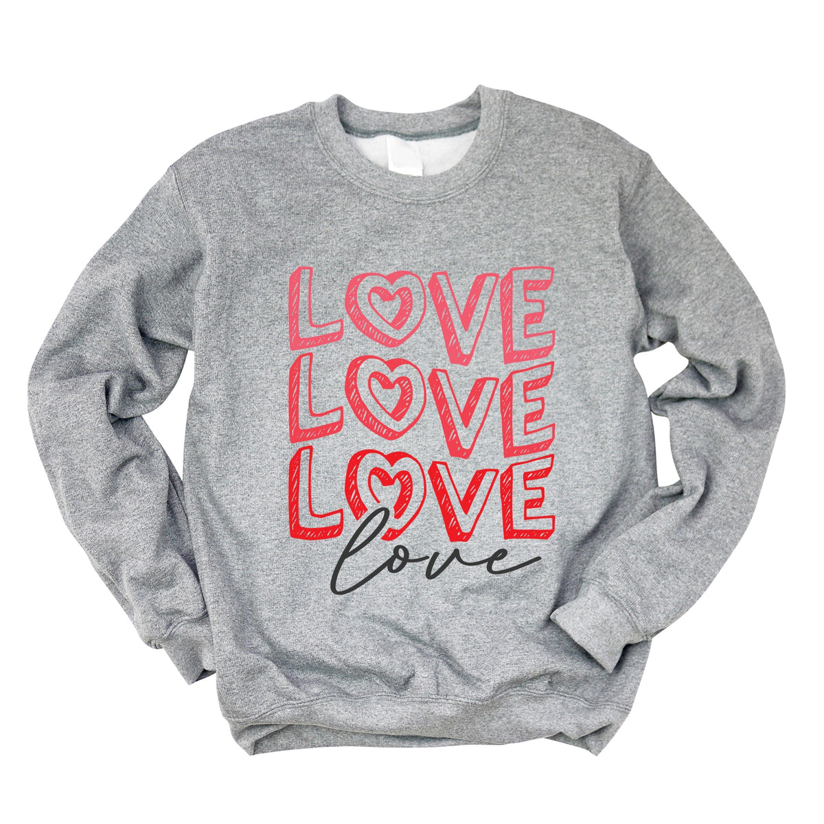 Love Stacked Sketched - Women's Graphic Sweatshirt