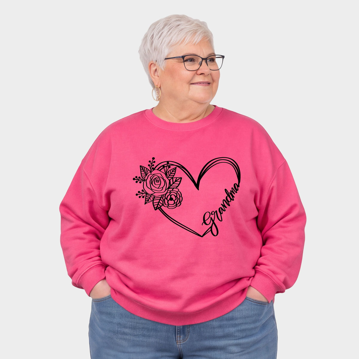 Grandma Heart Outline - Women's Plus Sweatshirt