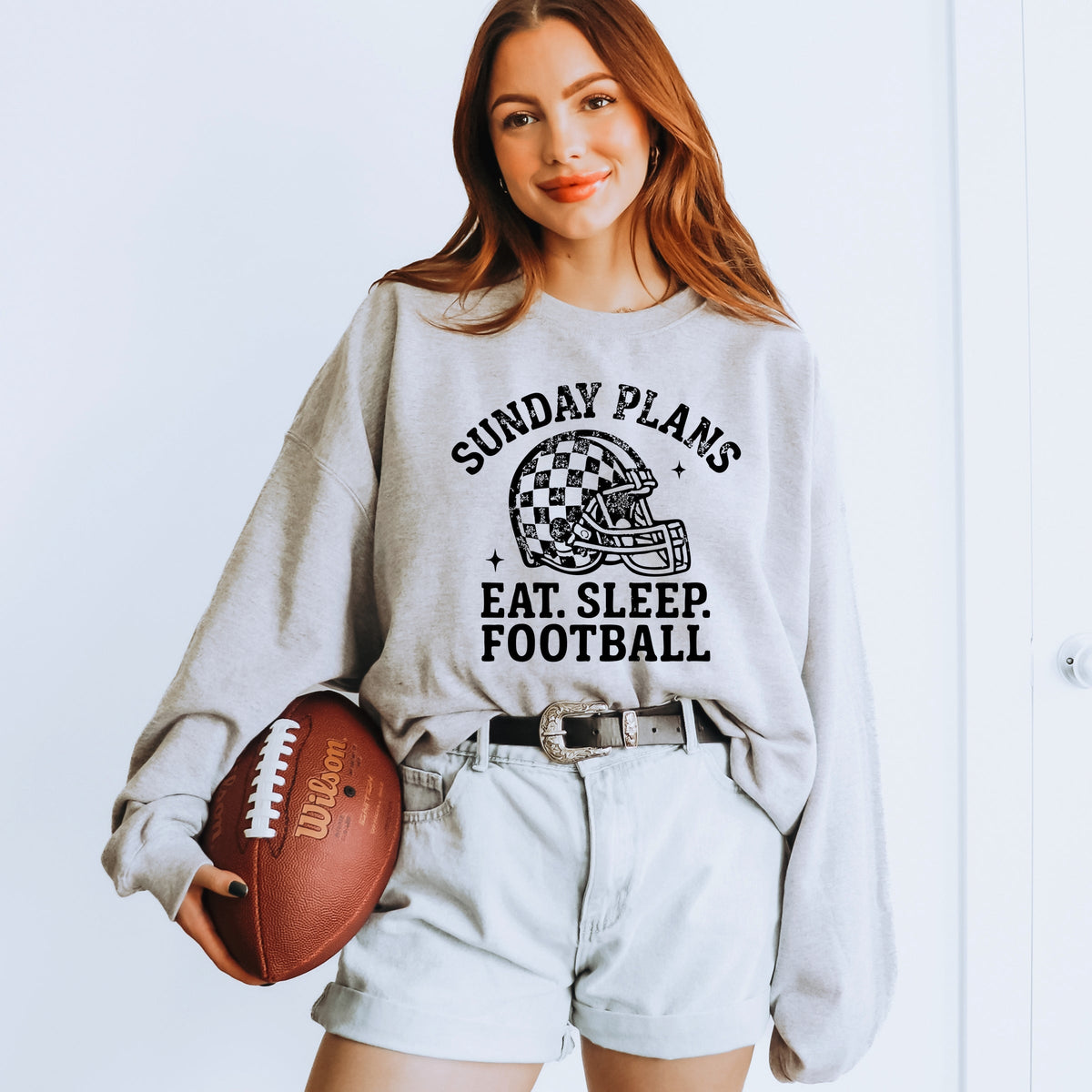 Sunday Plans: Eat. Sleep. Football - Women's Graphic Sweatshirt