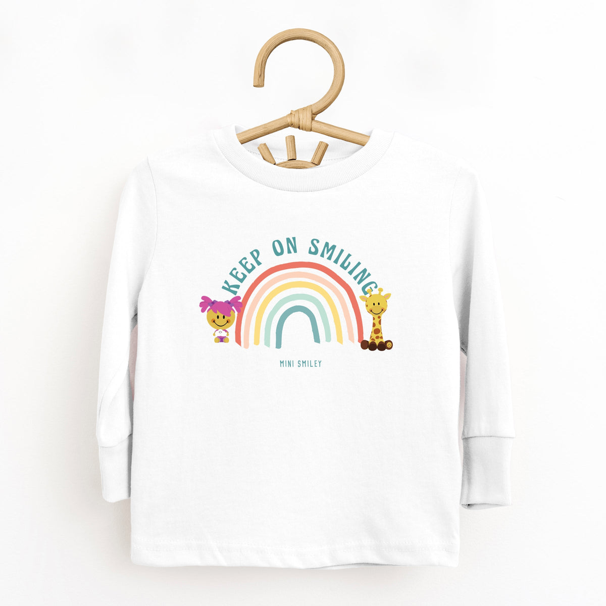 Mini Smiley Keep On Smiling Rainbow - Toddler Long Sleeve Graphic Tee