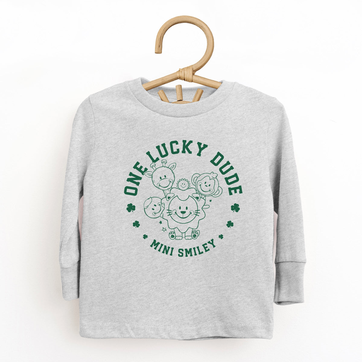 Mini Smiley One Lucky Dude - Toddler Long Sleeve Graphic Tee