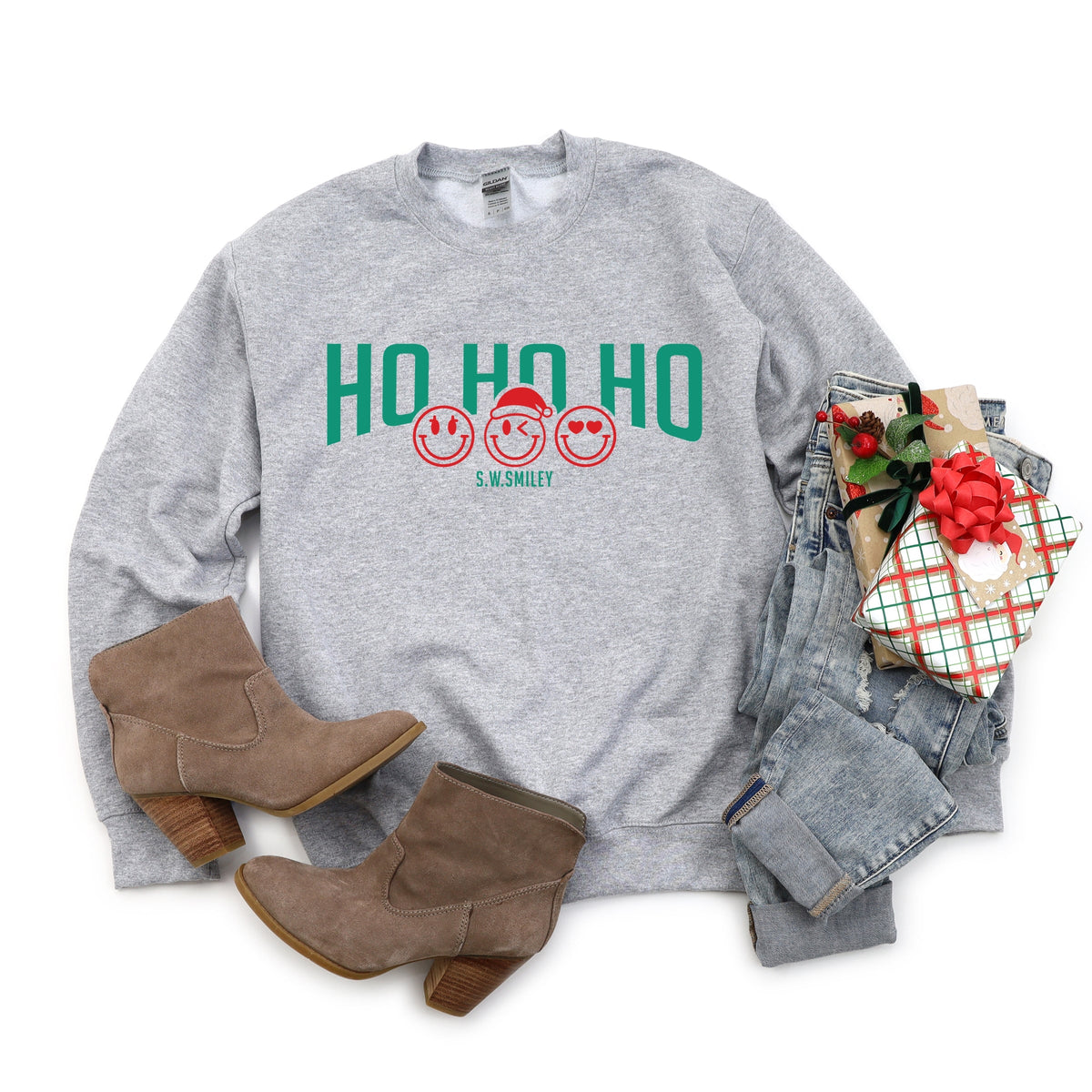 S.W.Smiley Varsity Ho Ho Ho - Womens Sweatshirt