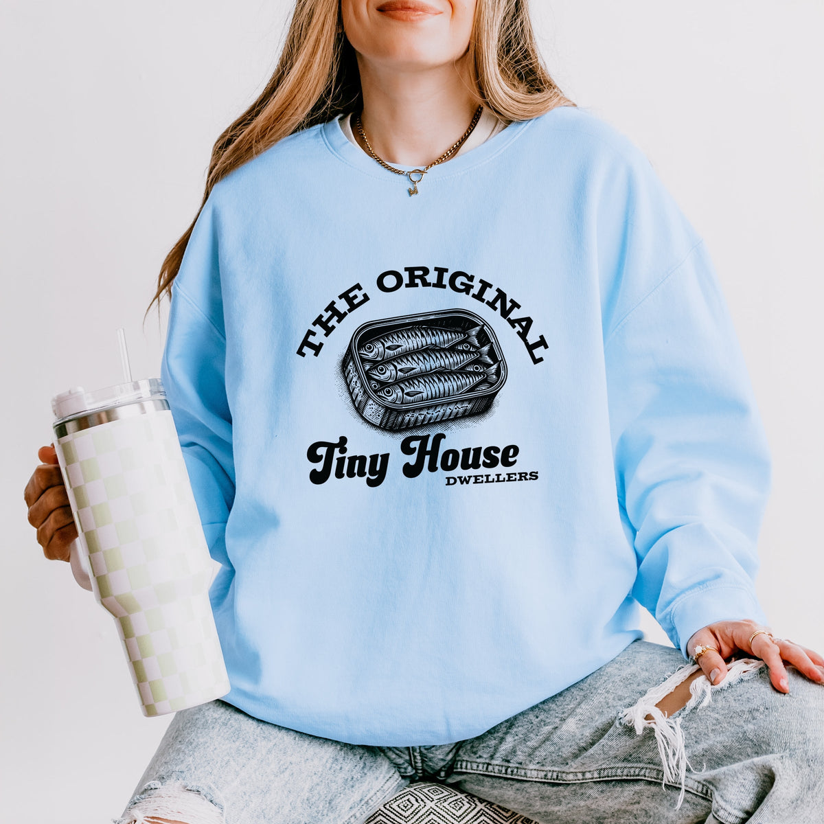 Original Tiny House Dwellers - Women's Lightweight Garment Dyed Sweatshirt