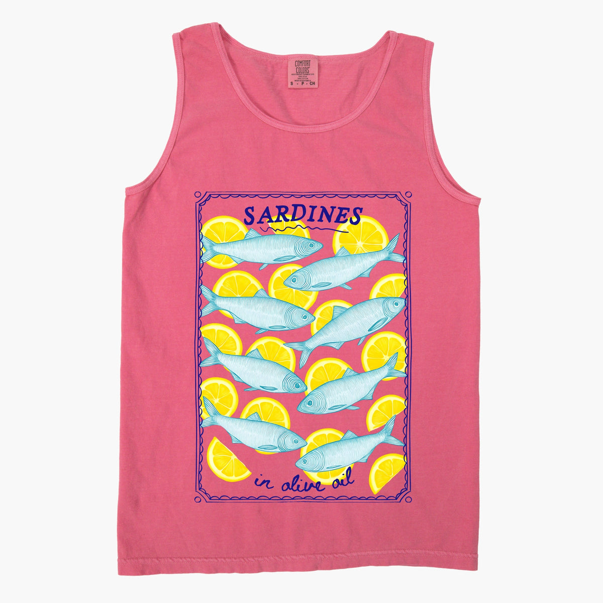 Sardines In Olive Oil - Women's Garment Dyed Graphic Tank Top