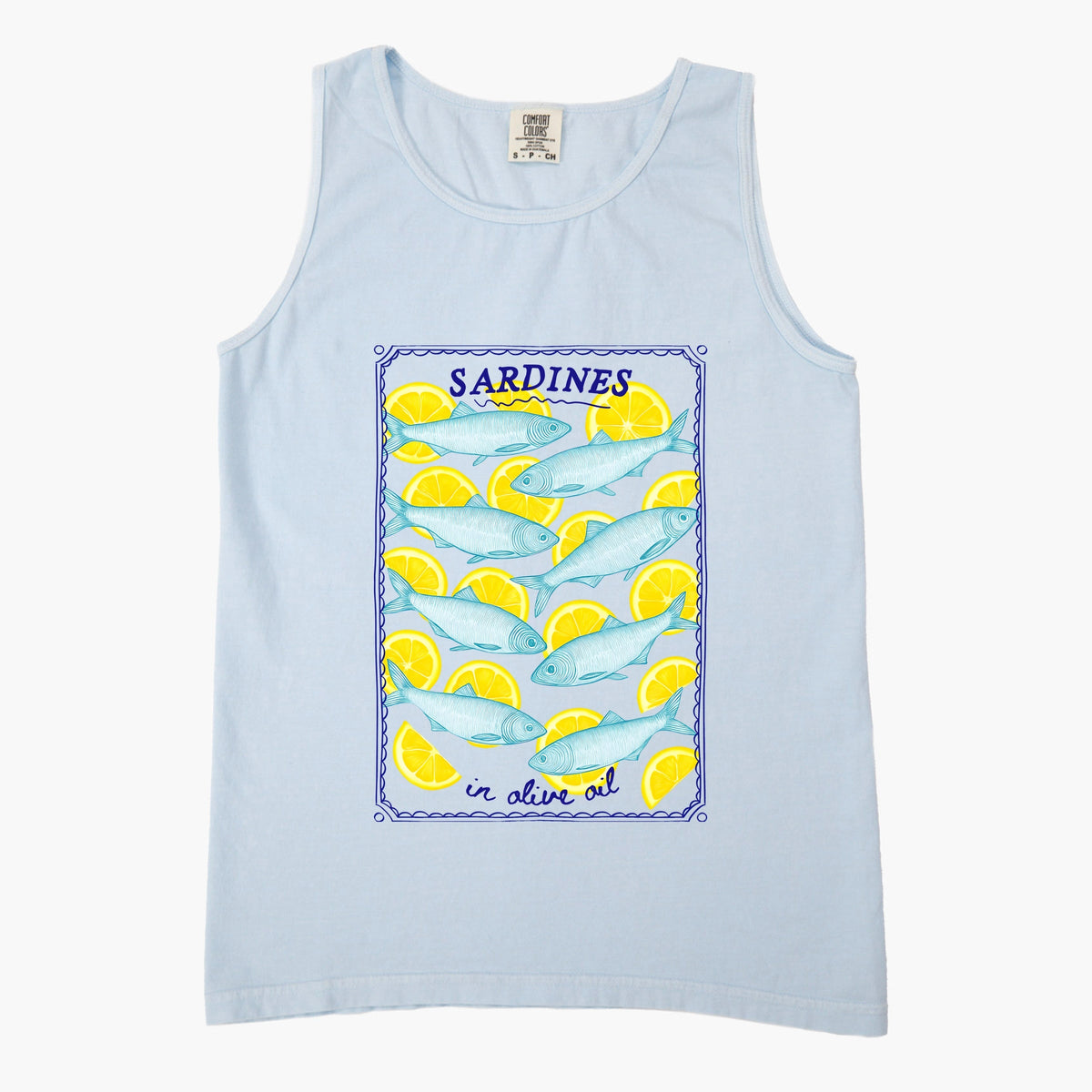 Sardines In Olive Oil - Women's Garment Dyed Graphic Tank Top