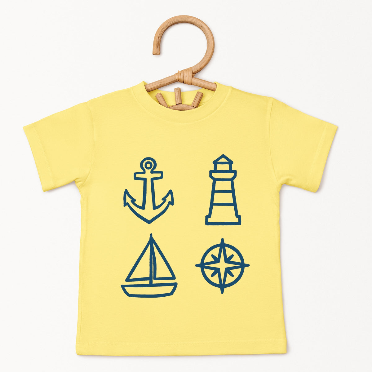 Anchor Lighthouse Boat Compass - Toddler Short Sleeve Graphic T-Shirt