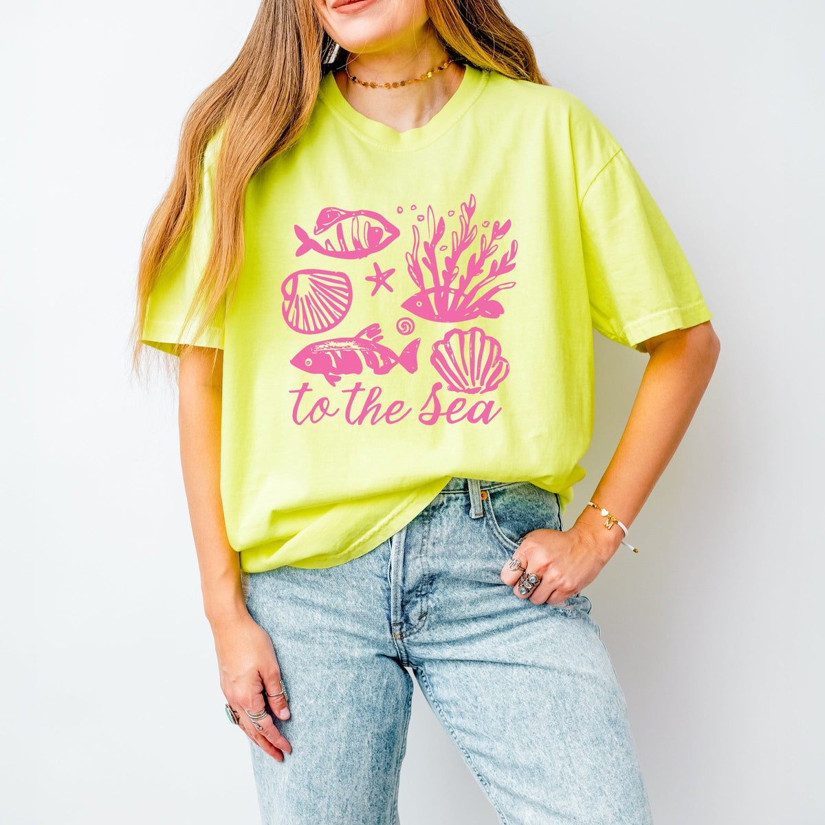 To The Sea Creatures - Women's Garment Dyed Graphic T-Shirt