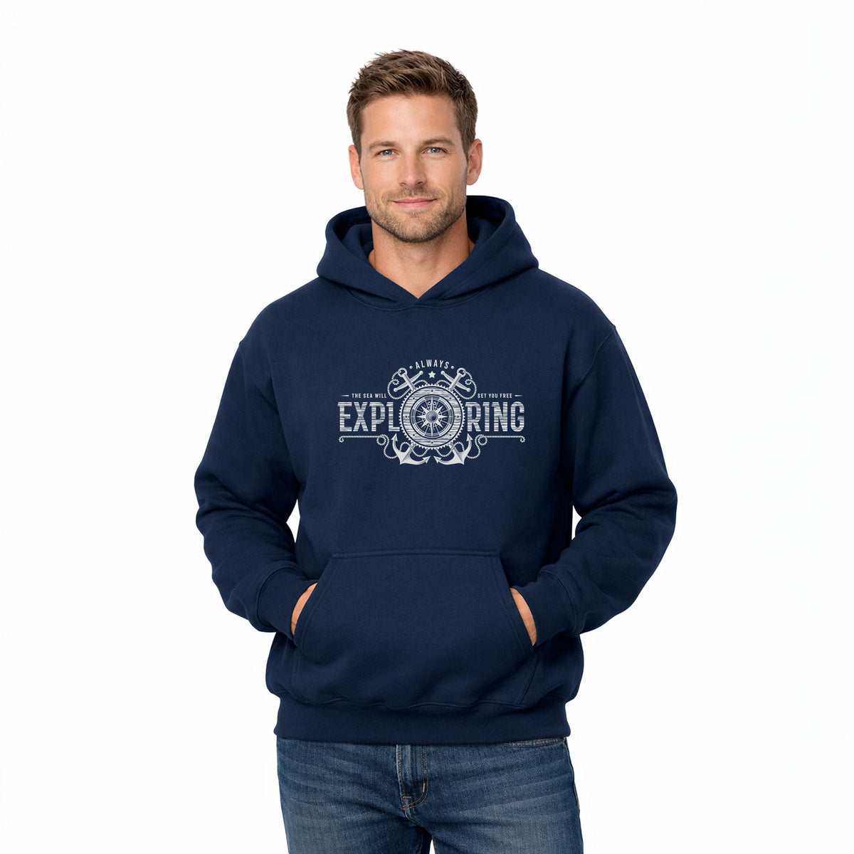 Always Exploring Anchor - Men's Graphic Hoodie