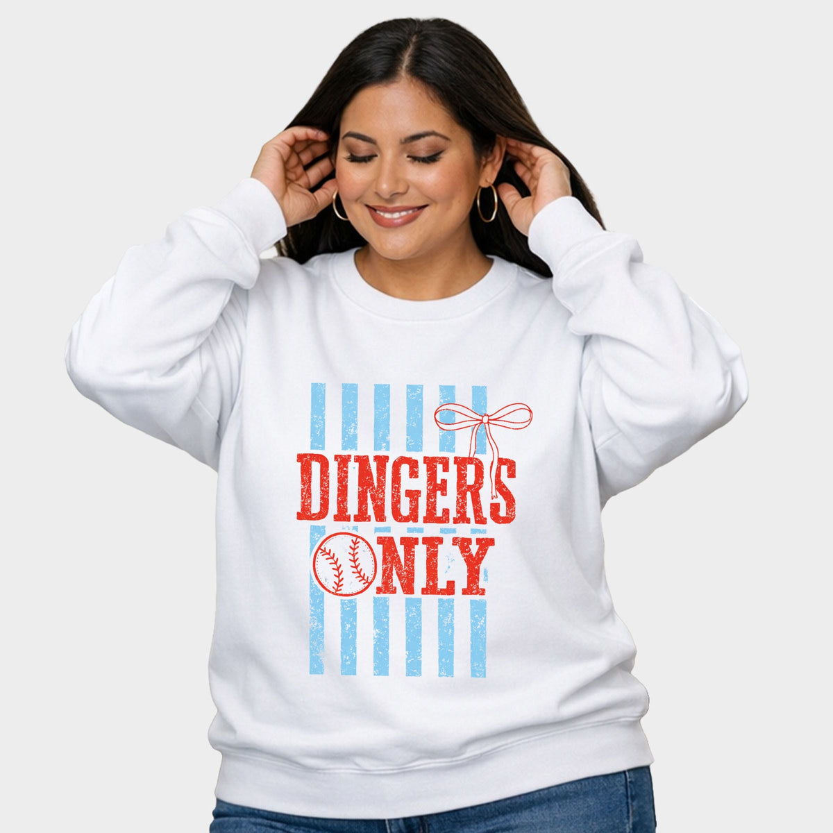 Dingers Only Stripes - Women's Plus Sized Graphic Sweatshirt