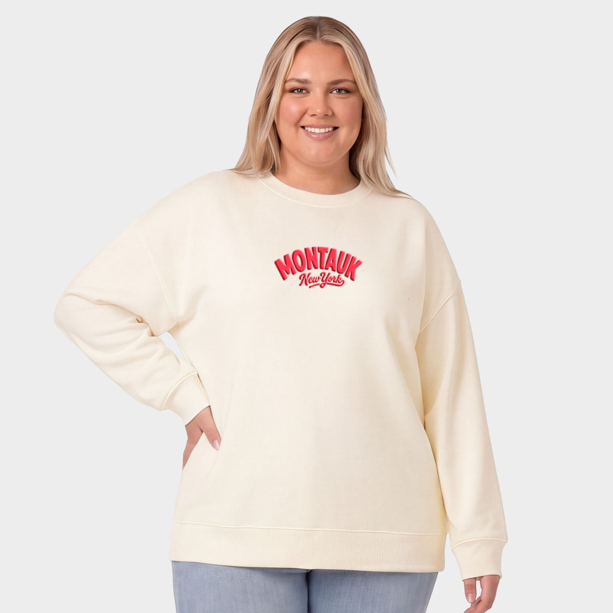 Montauk Vibrant Puff Print - Women's Plus Sized Graphic Sweatshirt