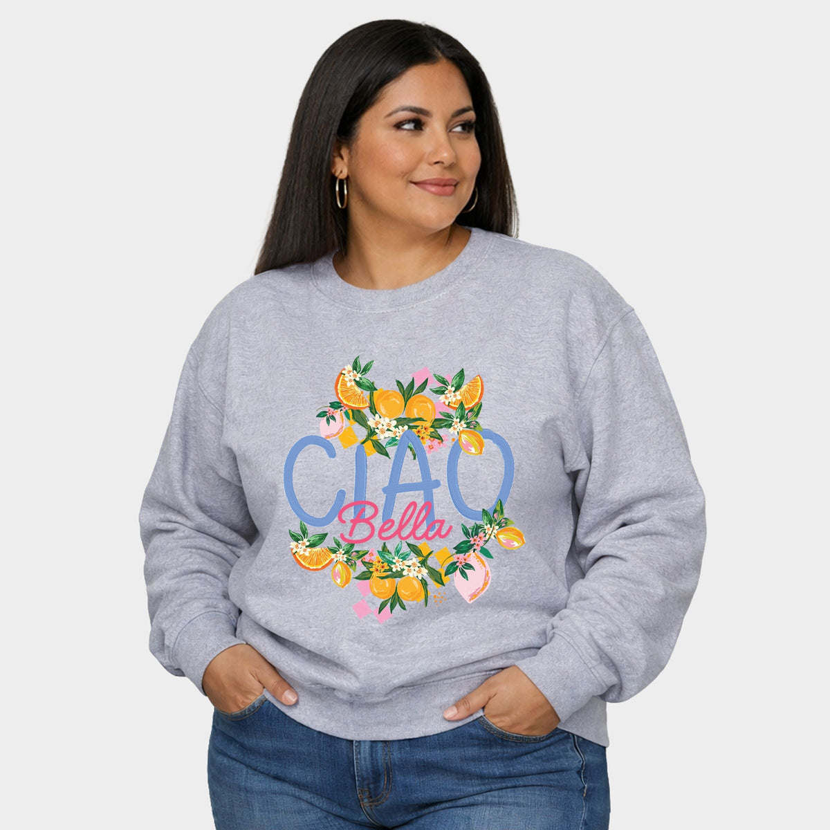 Ciao Bella Lemon - Women's Plus Sized Graphic Sweatshirt