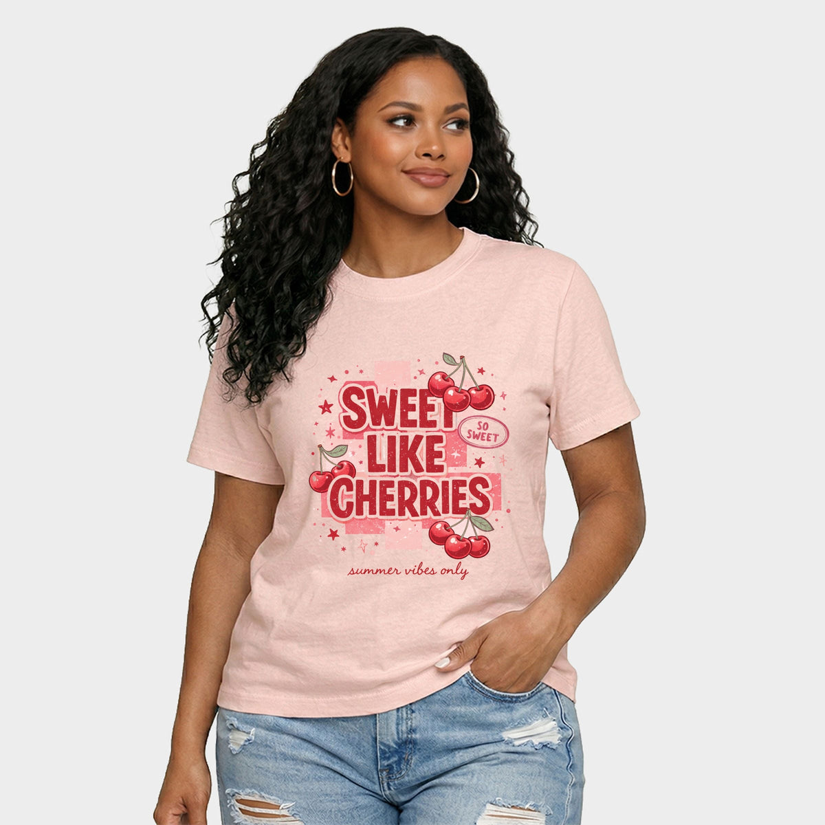 Sweet Like Cherries Summer Vibes - Women's Relaxed Boxy Tee