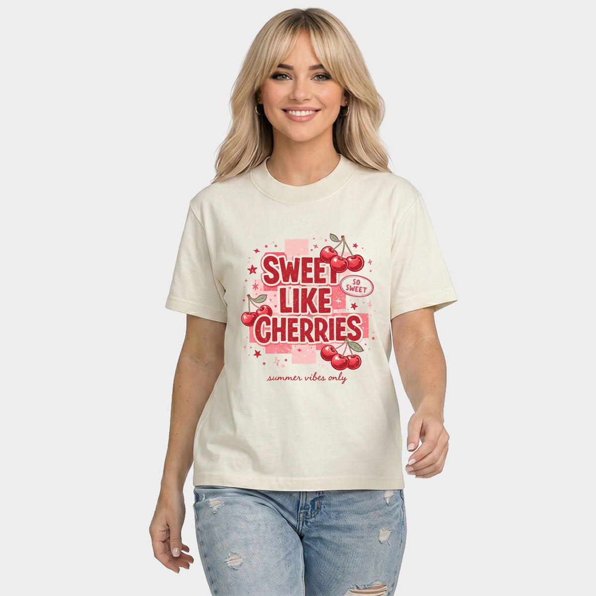 Sweet Like Cherries Summer Vibes - Women's Relaxed Boxy Tee