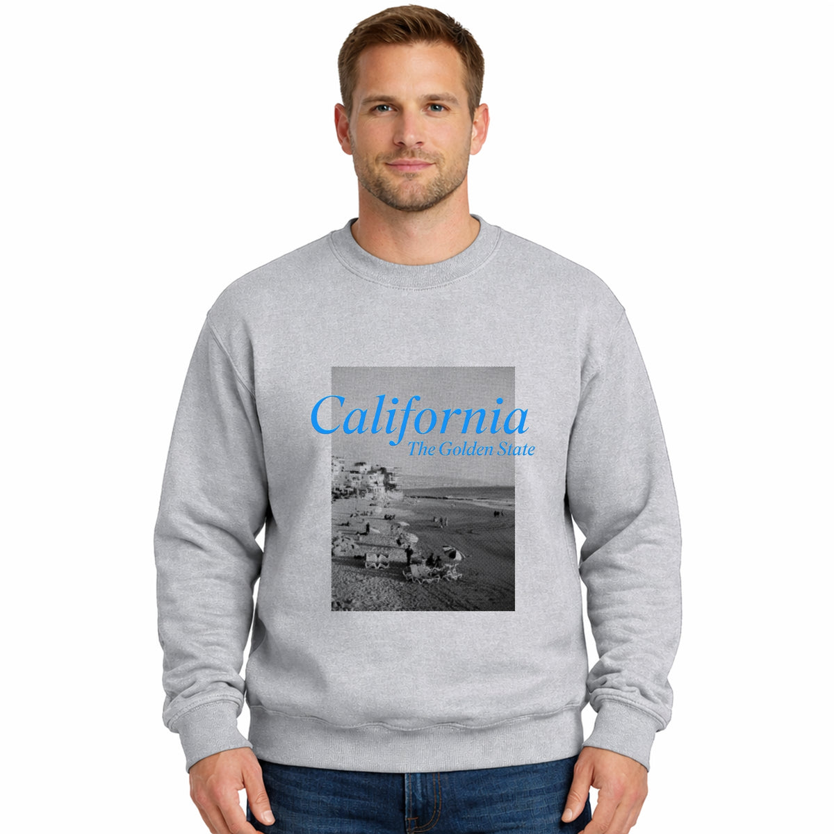 California Golden State Puff Print - Men's Graphic Sweatshirt