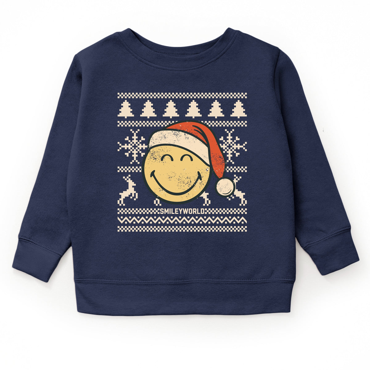 SmileyWorld Ugly Christmas Sweater Distressed - Youth Graphic Sweatshirt