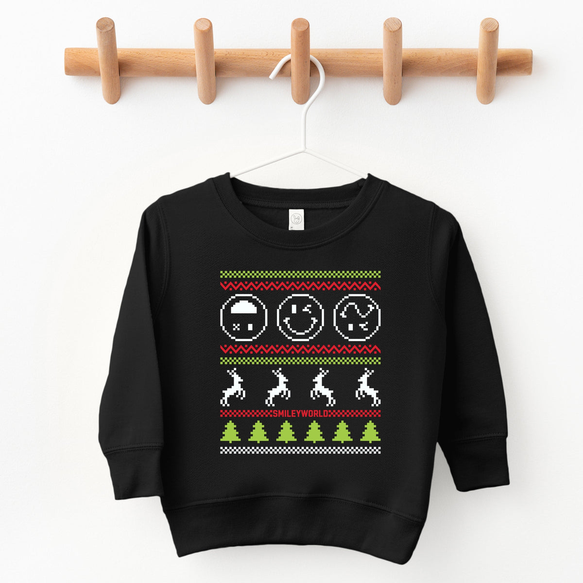 SmileyWorld Ugly Christmas Sweater Pixels - Toddler Graphic Sweatshirt