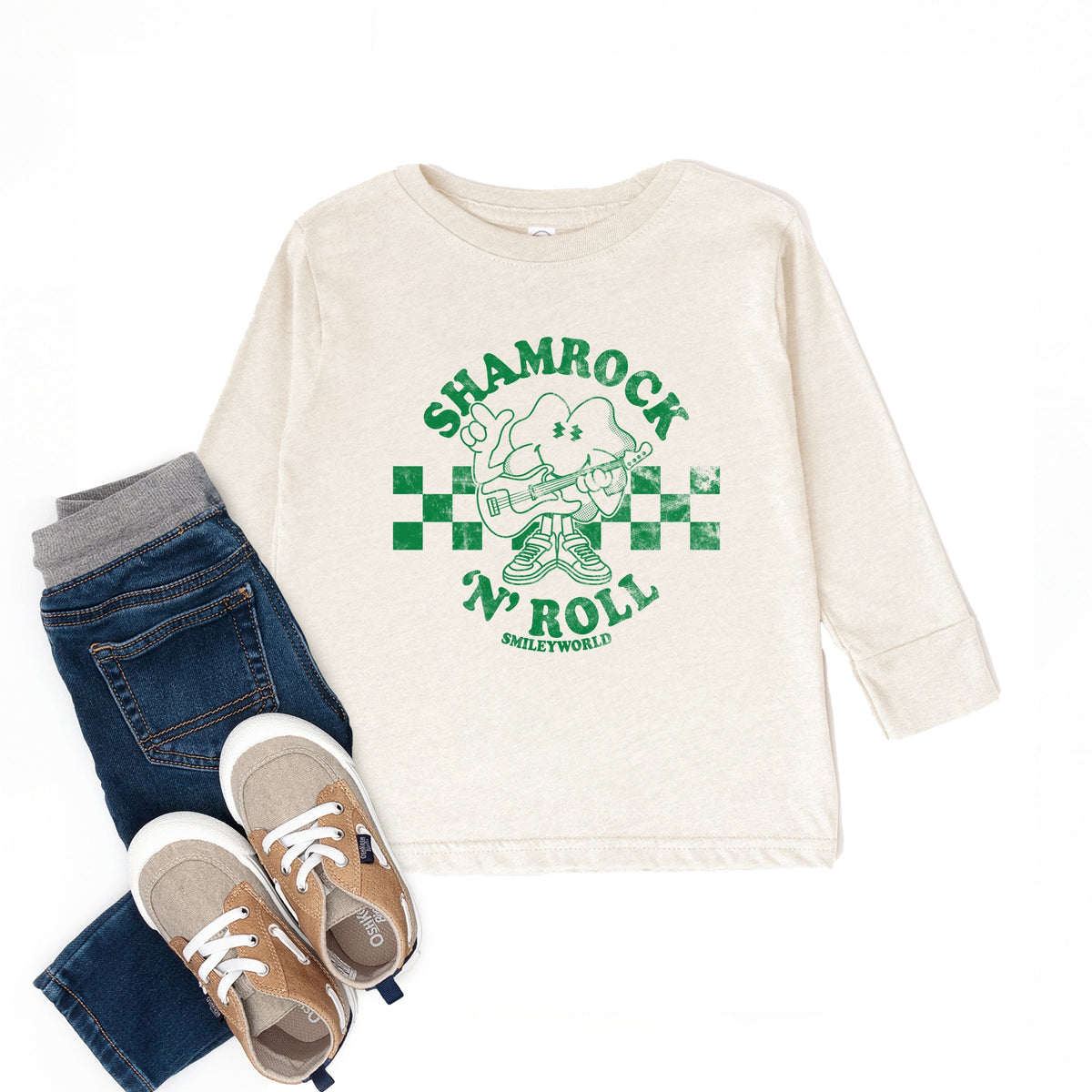 SmileyWorld Shamrock 'N' Roll - Toddler Long Sleeve Graphic Tee