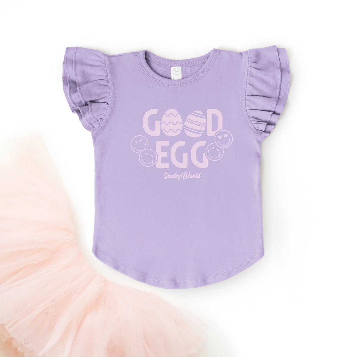 SmileyWorld Good Egg - Flutter Sleeve Graphic T-Shirt