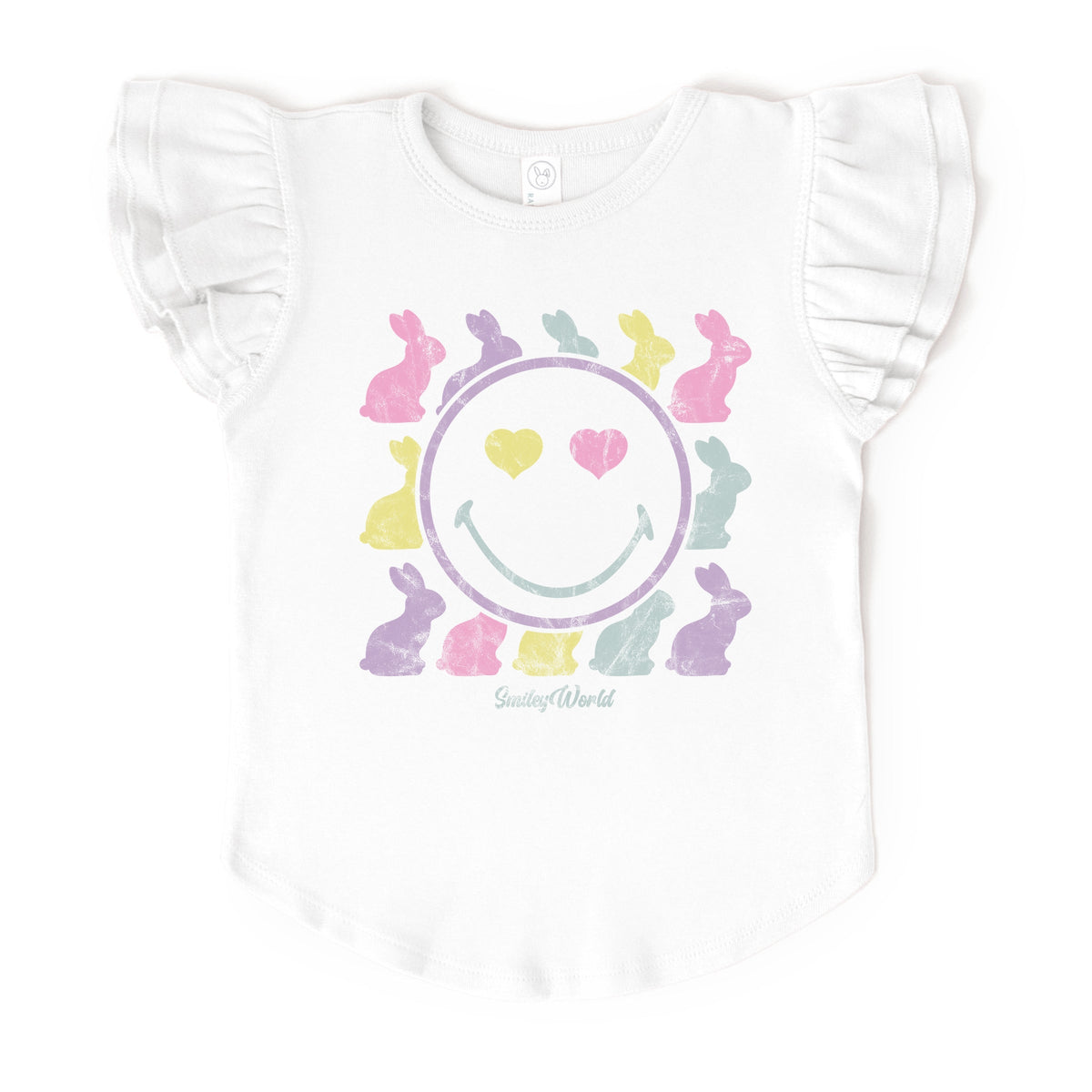 SmileyWorld Bunny Silhouettes - Flutter Sleeve Graphic T-Shirt