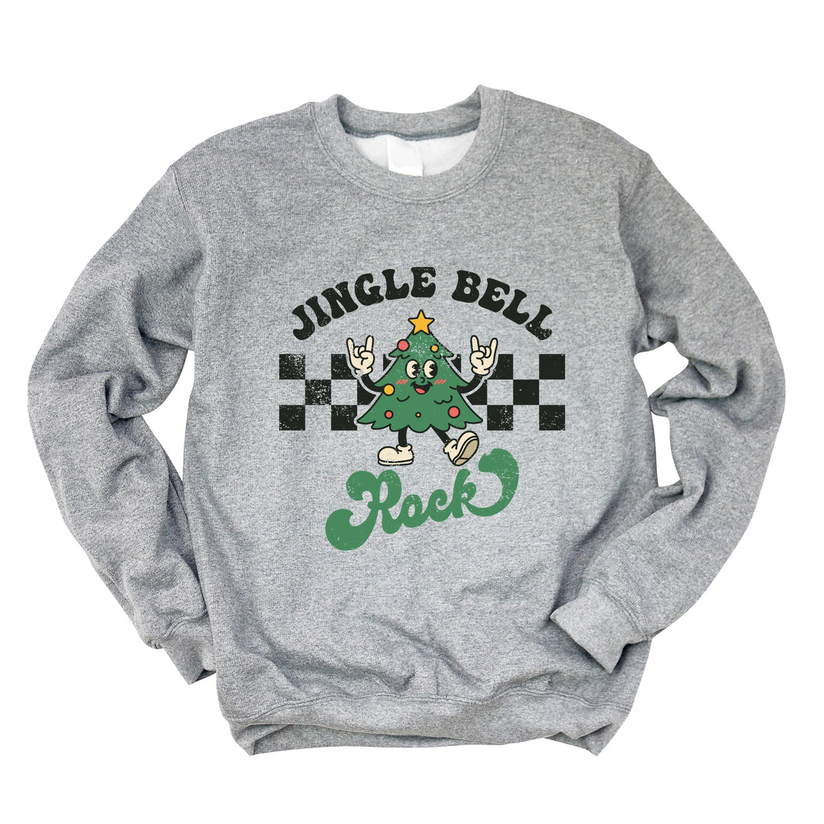 Jingle Bell Rock Checkered Tree - Women's Sweatshirt
