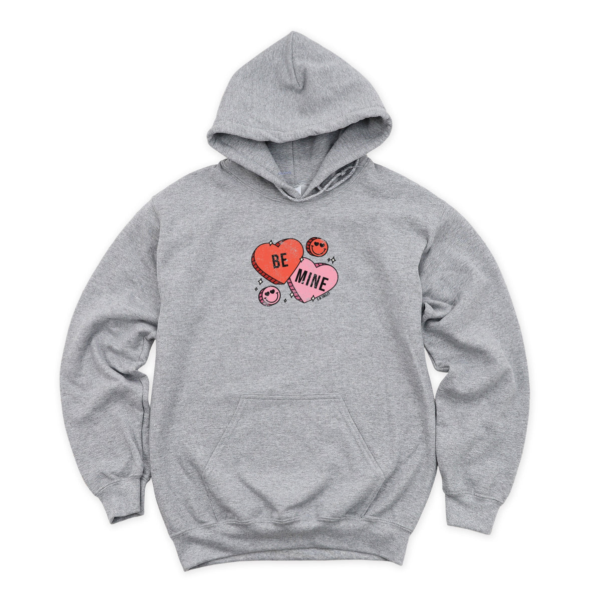 S.W.Smiley Be Mine Hearts Distressed - Women's Graphic Hoodie