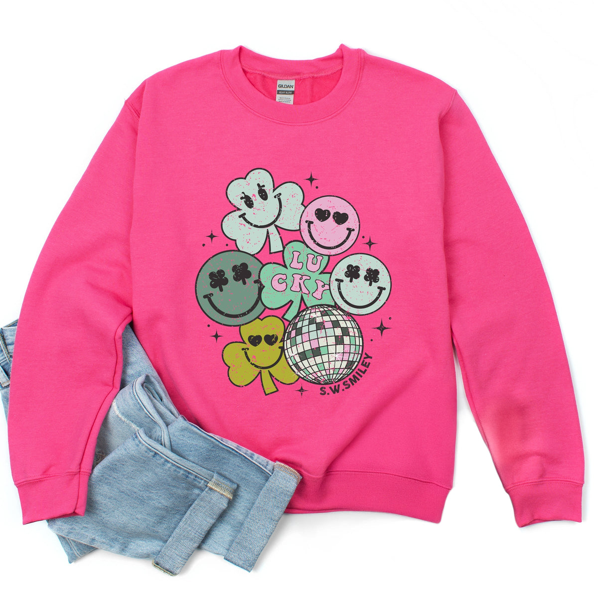 S.W.Smiley Lucky Smiley Disco - Women's Graphic Sweatshirt