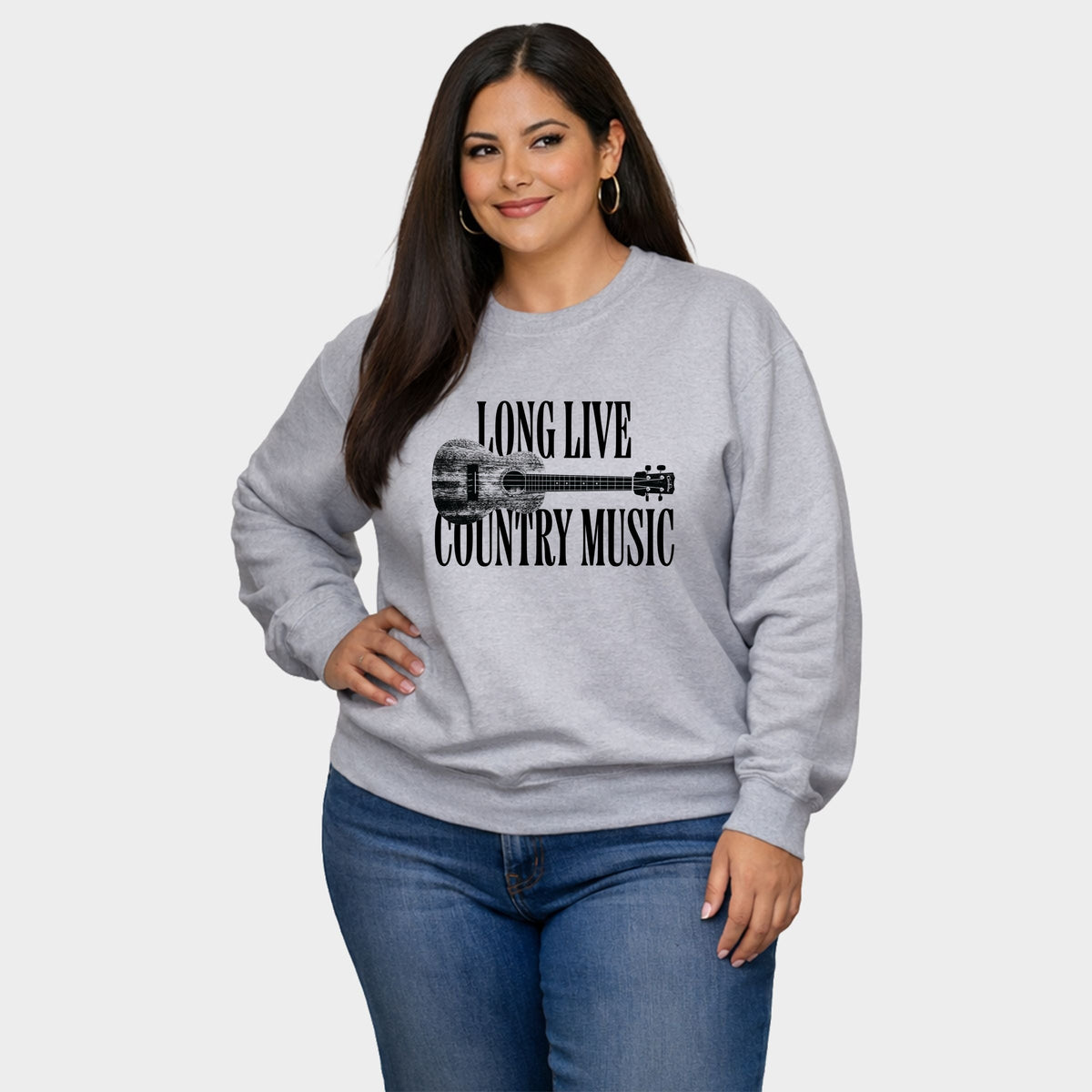 Long Live Country Music - Women's Plus Sized Graphic Sweatshirt