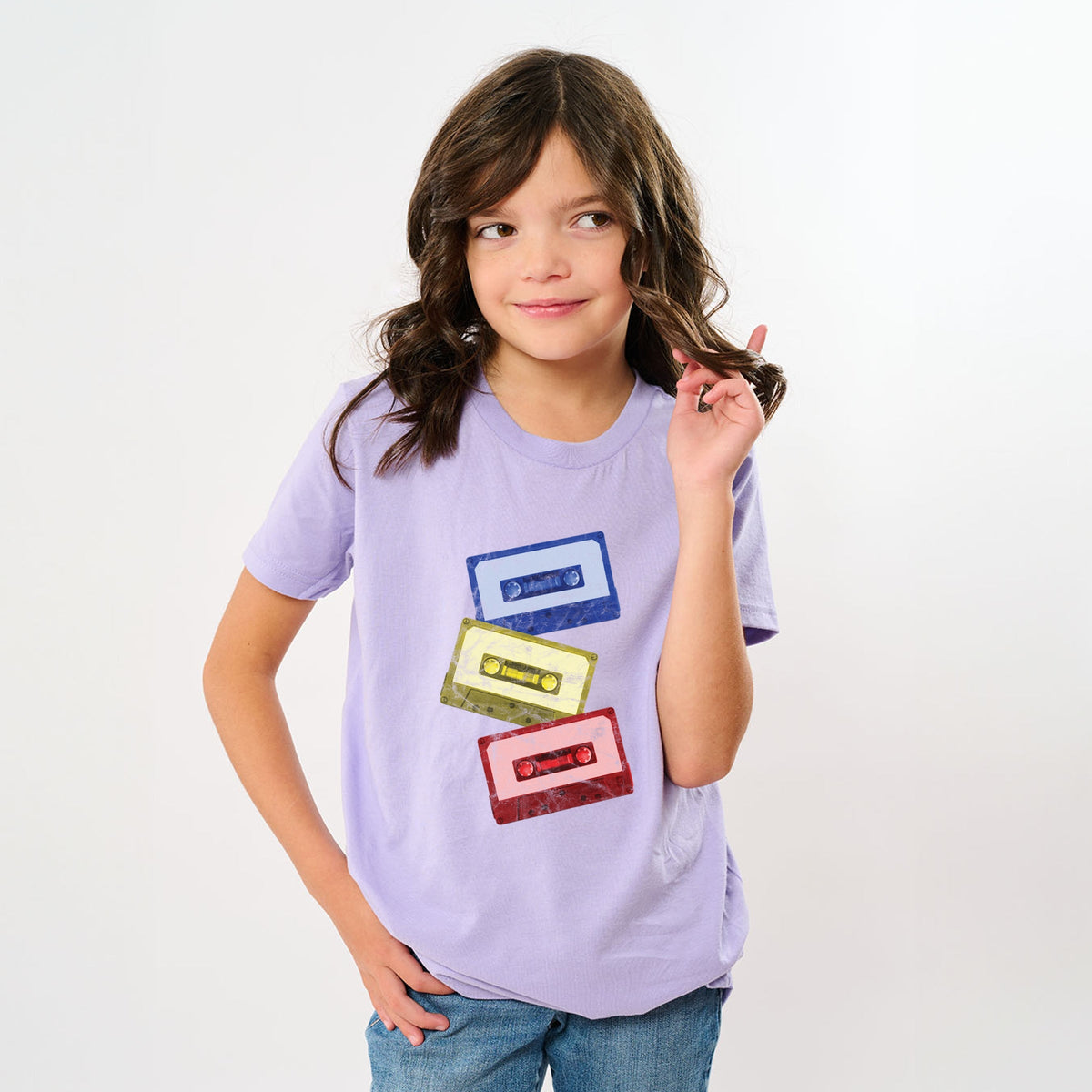 Cassette Tape Stack - Youth Short Sleeve Graphic T-Shirt