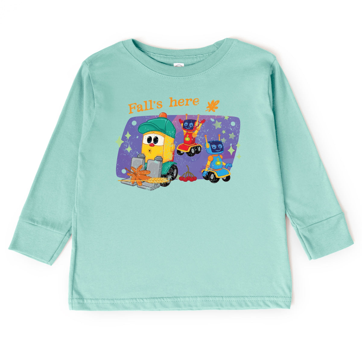 Leo the Truck Fall's Here - Kids Toddler Long Sleeve Graphic Tee