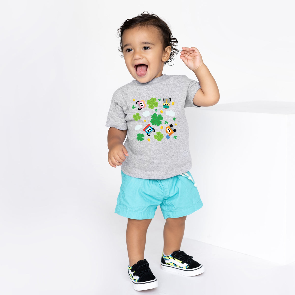 Leo the Truck Clover Collage - Toddler Short Sleeve Graphic T-Shirt