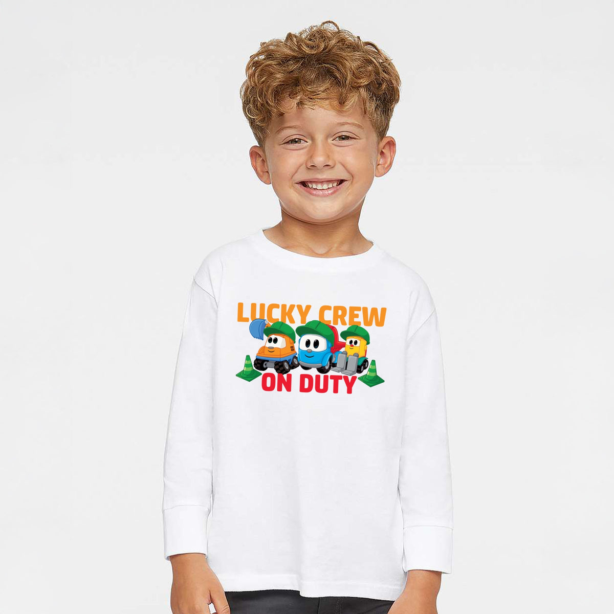 Leo the Truck Lucky Crew On Duty - Toddler Long Sleeve Graphic Tee